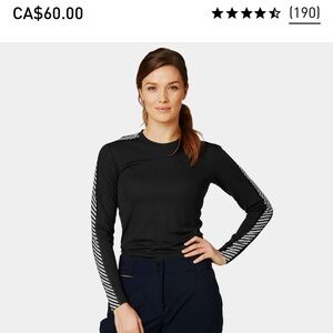 🖤⛷️ Helly Hansen Women’s HH LIFA® Long-Sleeve Crew Base Layer Black Size Small